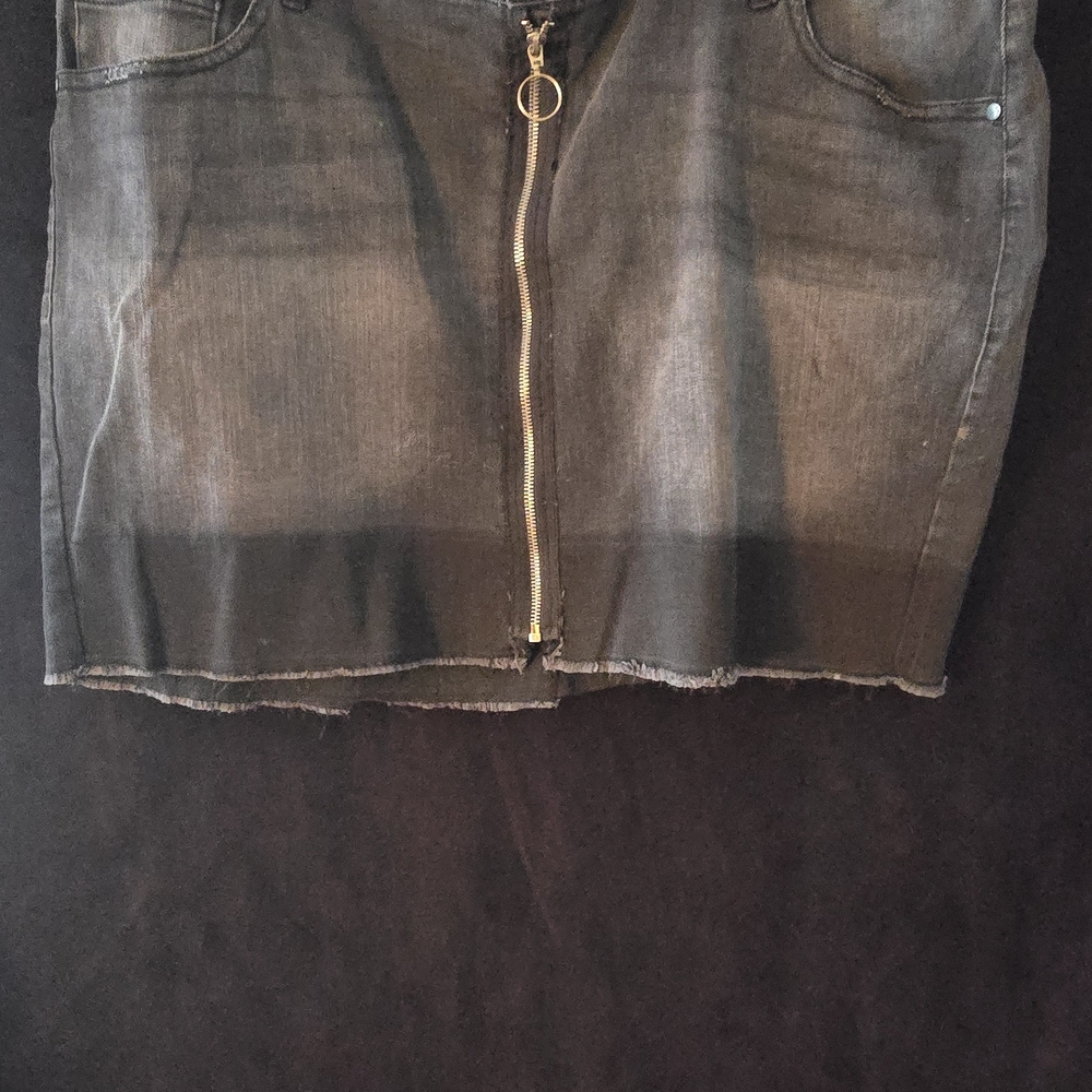 Ashley Stewart Dollhouse Chic Gray Skirt with Zipper Accent. 2 Skirts Available.